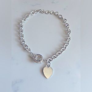 Authentic Return to Tiffany Heart Tag Toggle Necklace in Sterling Silver